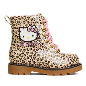 H&M SANRIO Hello Kitty Leopard Print Boots,Sz 11.5